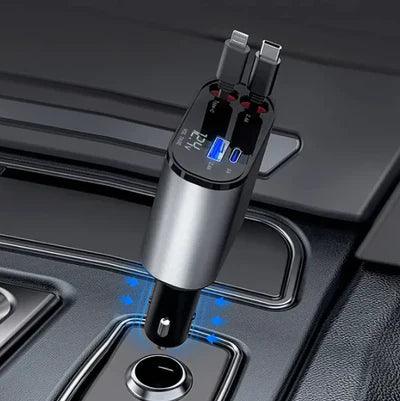Carregador Automotivo 4 em 1 Com Turbo Flex™  [ÚLTIMO DIA DE DESCONTO + FRETE GRÁTIS]